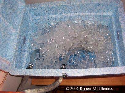 cooler of ice