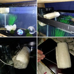 Loofah filter baffle & biofilter