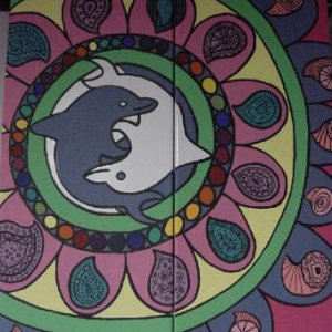 Another mural in my boyfriend's basment, yin yang dolphins.