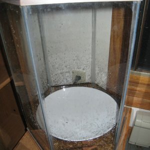 shrimp tank4 - preparing to pour in water.