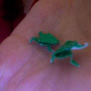 More frog origami, this time made from better paper :D