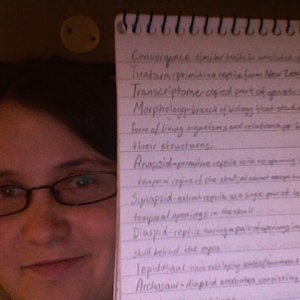 Just one random, me having discovered just how small my normal handwriting is (1x1 mm) XD 
that's a 7.5x10.5 cm notebook by the way :P