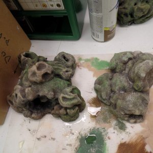 rocks and rock covered planters