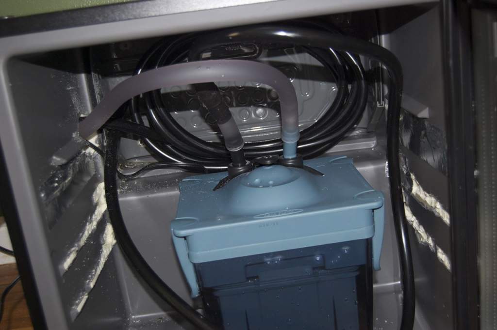 Inside of the wine cooler, the rena fits in perfectly.