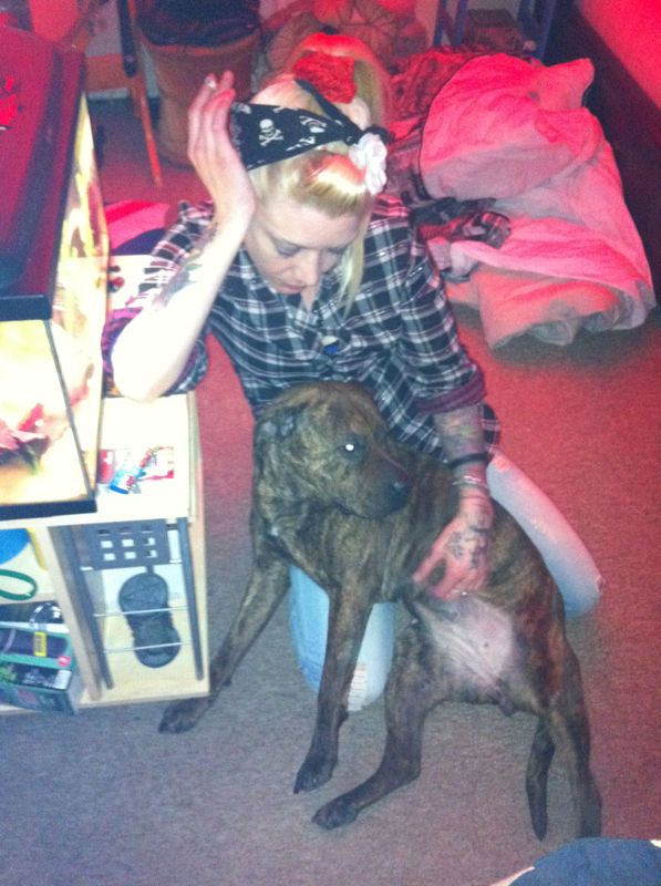 me and my amazing dog mastif and sharpa mix