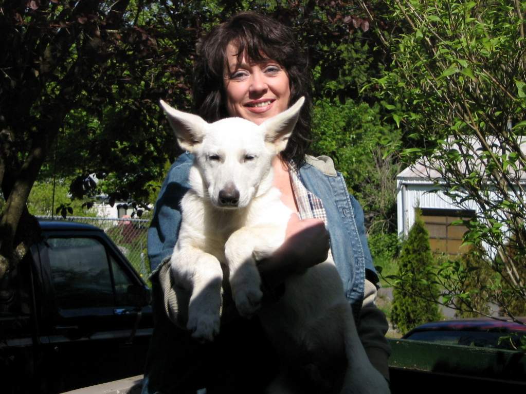 Pam and Kobuk 10 wks 2006.  Kobuk was my 50 birthday present to myself.