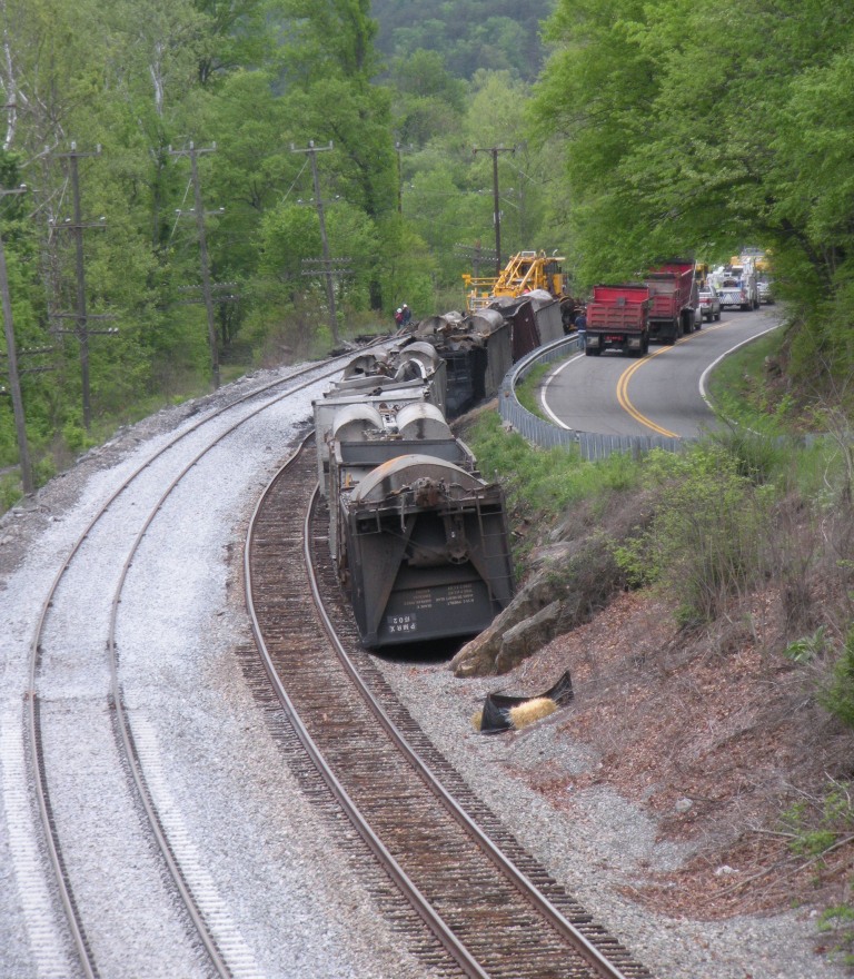 Train derailment cleanup in Eagle Rock, VA