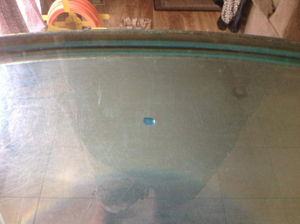 UhOh! Is it a leak, or a trapped drop of water? :-(